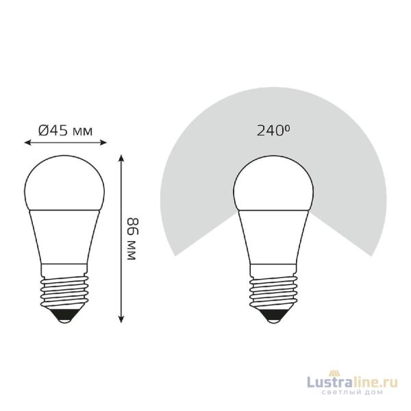 Лампа светодиодная диммируемая Gauss E27 7W 4100K матовая 105102207-D