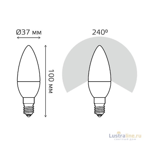Лампа светодиодная диммируемая Gauss E14 6W RGBW свеча матовая 103101406