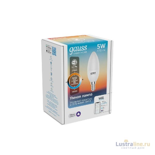 Лампа светодиодная диммируемая Gauss E14 5W 2700-6500K матовая 1110112