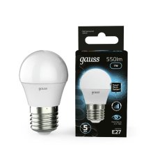 Лампа светодиодная диммируемая Gauss E27 7W 4100K матовая 105102207-S