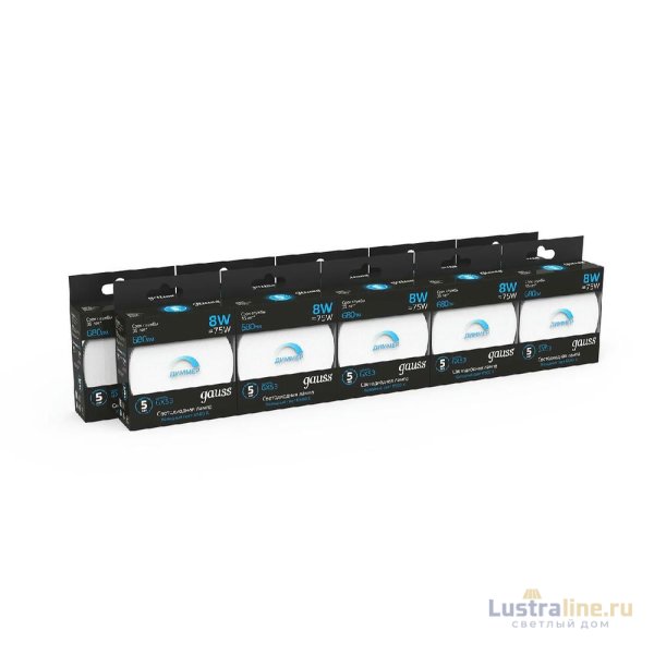 Лампа светодиодная диммируемая Gauss GX53 8W 6500K матовая 108408308-D