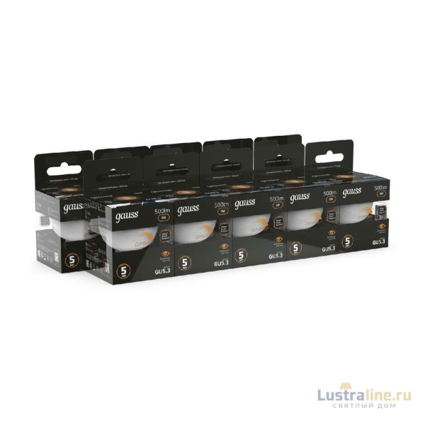 Лампа светодиодная диммируемая Gauss GU5.3 5W 3000K матовая 101505105-D