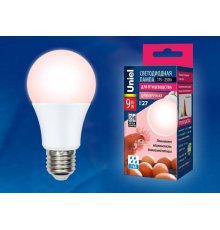 Лампа светодиодная диммируемая для птиц Uniel E27 9W LED-A60-9W/SCEP/E27/FR/DIM IP65 PLO65WH