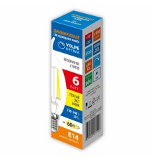 Лампа светодиодная диммируемая Volpe Optima LED-CW35-6W/3000K/E14/CL/DIM/SLF UL-00009243