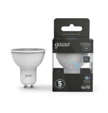 Лампа светодиодная диммируемая Gauss GU10 5W 4100K матовая 101506205-D