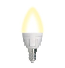Лампа светодиодная диммируемая (UL-00004296) Uniel E14 7W 3000K матовая LED-C37 7W/3000K/E14/FR/DIM PLP01WH