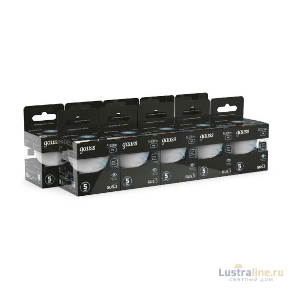 Лампа cветодиодная диммируемая Gauss GU5.3 5W 4100K матовая 101505205-D Лампа cветодиодная диммируемая Gauss GU5.3 5W 4100K матовая 101505205-D