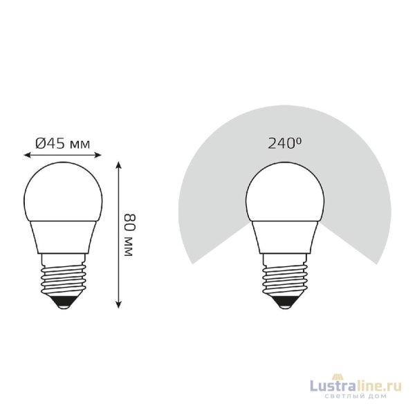 Лампа светодиодная диммируемая Gauss E27 7W 4100K матовая 105102207-S