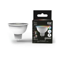 Лампа светодиодная диммируемая Gauss GU5.3 6W RGBW рефлектор матовый 101105406