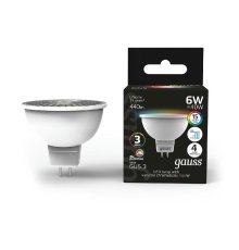 Лампа светодиодная диммируемая Gauss GU5.3 6W RGBW рефлектор матовый 101105406