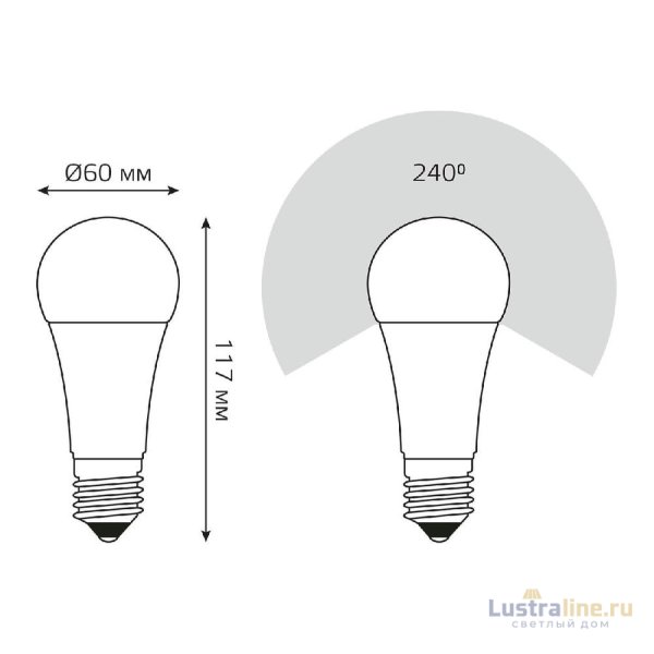 Лампа светодиодная диммируемая Gauss E27 12W 4100K груша матовая 102502212-S