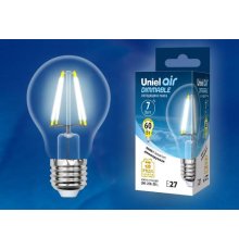 Лампа светодиодная филаментная (UL-00002874) Uniel E27 7W 4000K LED-A60-7W/NW/E27/CL/DIM GLA01TR