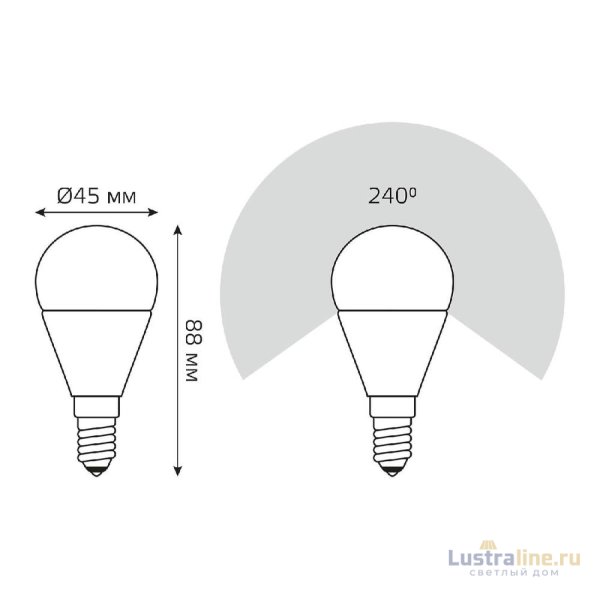 Лампа светодиодная диммируемая Gauss E14 7W 3000K матовая 105101107-D