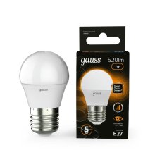 Лампа светодиодная диммируемая Gauss E27 7W 3000K матовая 105102107-S