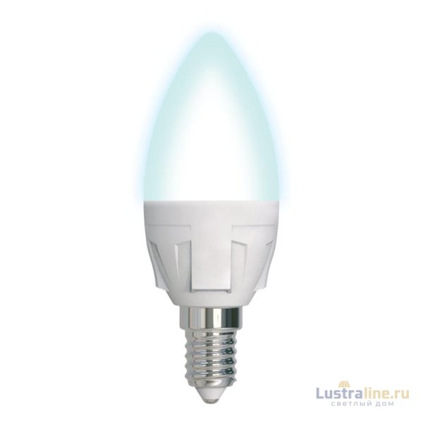 Лампа светодиодная диммируемая (UL-00004294) Uniel E14 7W 4000K матовая LED-C37 7W/4000K/E14/FR/DIM PLP01WH