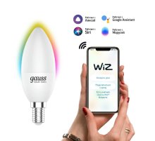 Лампа светодиодная диммируемая Gauss E14 5W 2700-6500K RGBW матовая 1190112