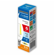 Лампа светодиодная диммируемая Volpe Optima LED-CW35-6W/4000K/E14/CL/DIM/SLF UL-00009244