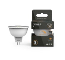 Лампа светодиодная диммируемая Gauss GU5.3 5W 3000K матовая 101505105-D
