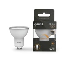 Лампа светодиодная диммируемая Gauss GU10 5W 3000K матовая 101506105-D