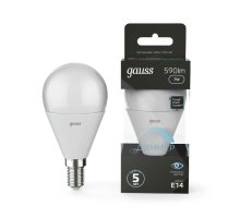 Лампа светодиодная диммируемая Gauss E14 7W 4100K матовая 105101207-D Лампа светодиодная диммируемая Gauss E14 7W 4100K матовая 105101207-D