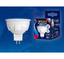 Лампа светодиодная диммируемая (UL-00003989) Uniel GU5.3 6W 4000K матовая LED-JCDR 6W/NW/GU5.3/FR/DIM PLP01WH