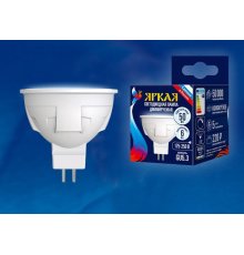 Лампа светодиодная диммируемая (UL-00003989) Uniel GU5.3 6W 4000K матовая LED-JCDR 6W/NW/GU5.3/FR/DIM PLP01WH