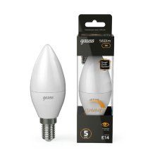 Лампа светодиодная диммируемая Gauss E14 7W 3000K матовая 103101107-D
