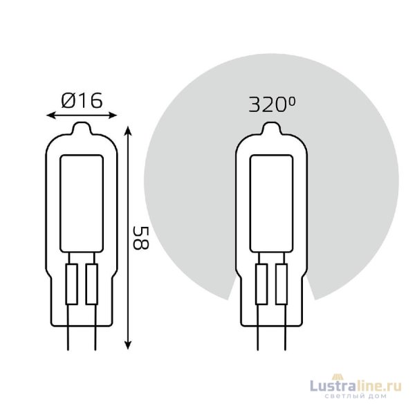 Лампа светодиодная Gauss G4 4.5W 3000K прозрачная 107807104 Лампа светодиодная Gauss G4 4.5W 3000K прозрачная 107807104