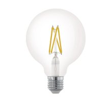 Лампа светодиодная филаментная диммируемая Eglo E27 6W 2700К прозрачная 11703 УЦ