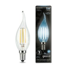 Лампа светодиодная Gauss E14 5W 4100K прозрачная 104801205