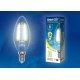 Лампа светодиодная филаментная Uniel E27 7W 3000K прозрачная LED-A60-7W/WW/E27/CL/MB GLM10TR