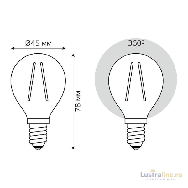 Светодиодная филаментная лампа Gauss Basic Filament E14 3,8W 2400K 1057154 Светодиодная филаментная лампа Gauss Basic Filament E14 3,8W 2400K 1057154