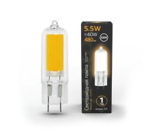 Лампа светодиодная Gauss G4 5.5W 3000K прозрачная 107807105