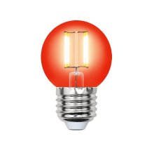 Лампа светодиодная филаментная (UL-00002986) Uniel E27 5W красный LED-G45-5W/RED/E27 GLA02RD