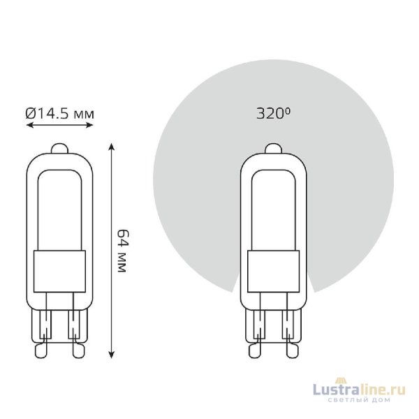 Лампа светодиодная Gauss G9 5.5W 4100K прозрачная 107809205 Лампа светодиодная Gauss G9 5.5W 4100K прозрачная 107809205
