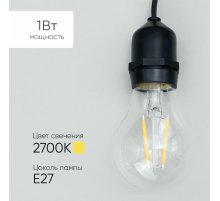 Лампа филаментная Laitcom (LTC) Professional Е27 1W 2700K FLB27-1W-2WW