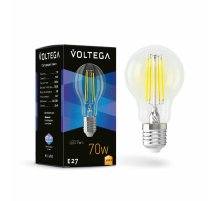 Лампа светодиодная филаментная Voltega E27 7W 3000K груша прозрачная 7225 Лампа светодиодная филаментная Voltega E27 7W 3000K груша прозрачная 7225