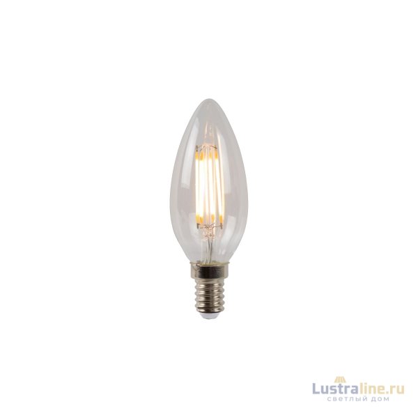 Светодиодная филаментная диммируемая лампа Lucide E14 4W 2700K cвеча 49023/04/60 Светодиодная филаментная диммируемая лампа Lucide E14 4W 2700K cвеча 49023/04/60