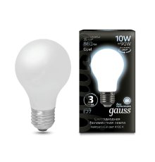 Лампа светодиодная филаментная Gauss E27 10W 4100К матовая 102202210