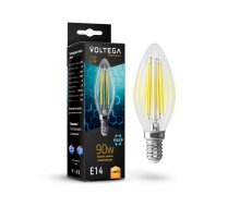Лампа светодиодная филаментная Voltega E14 9W 2800K свеча прозрачная VG10-C35E14warm9W-F 7134