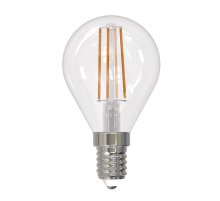 Лампа светодиодная филаментная (UL-00005173) Uniel E14 9W 4000K прозрачная LED-G45-9W/4000K/E14/CL PLS02WH