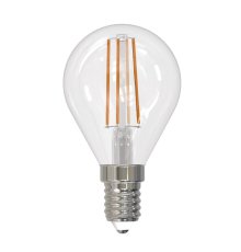 Лампа светодиодная филаментная (UL-00005173) Uniel E14 9W 4000K прозрачная LED-G45-9W/4000K/E14/CL PLS02WH