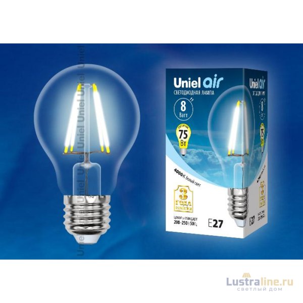 Лампа светодиодная филаментная (UL-00003763) Uniel E40 40W 6500K прозрачная LED-ED90-40W/DW/E40/CL GLP05TR Лампа светодиодная филаментная (UL-00003763) Uniel E40 40W 6500K прозрачная LED-ED90-40W/DW/E40/CL GLP05TR