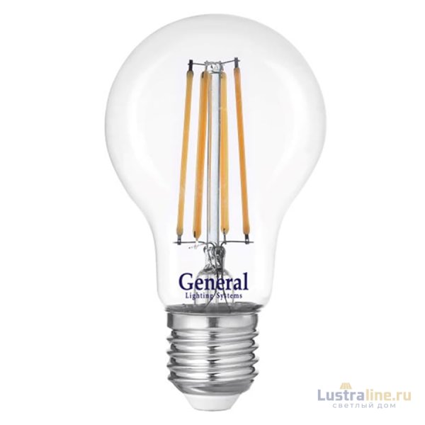 Филаментная светодиодная лампа General GLDEN-A60S-15-230-E27-6500 660318 Филаментная светодиодная лампа General GLDEN-A60S-15-230-E27-6500 660318