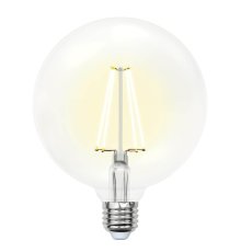 Лампа светодиодная филаментная (10534) Uniel E27 10W 3000K прозрачная LED-G125-10W/WW/E27/CL PLS02WH