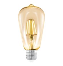 Лампа светодиодная филаментная Eglo E27 4W 2200К янтарь 11521
