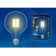 Лампа светодиодная филаментная (UL-00004859) Uniel E27 10W 4000K прозрачная LED-G125-10W/NW/E27/CL PLS02WH