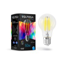Лампа светодиодная филаментная Voltega E27 7W 4000K груша прозрачная VG10-A60E27cold7W-FHR 7155