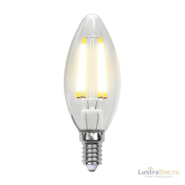Лампа светодиодная филаментная Uniel E14 5W 3000K прозрачная LED-C35-5W/WW/E14/CL/MB GLM10TR UL-00002367