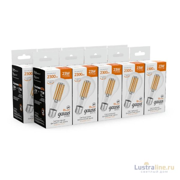 Светодиодная филаментная лампа Gauss Basic Filament E27 23W 2700K 40712132
